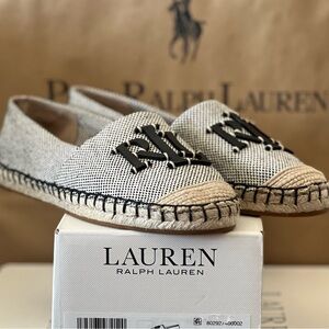 Lauren Ralph Lauren Women's Canvas & Leather Espadrilles, Natural/Black